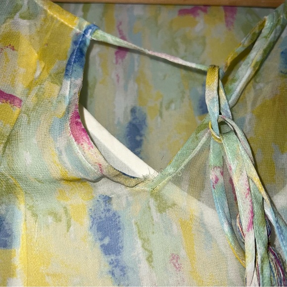 By Anthropologie Watercolor Maxi Dress Size 4 - Picture 11 of 14